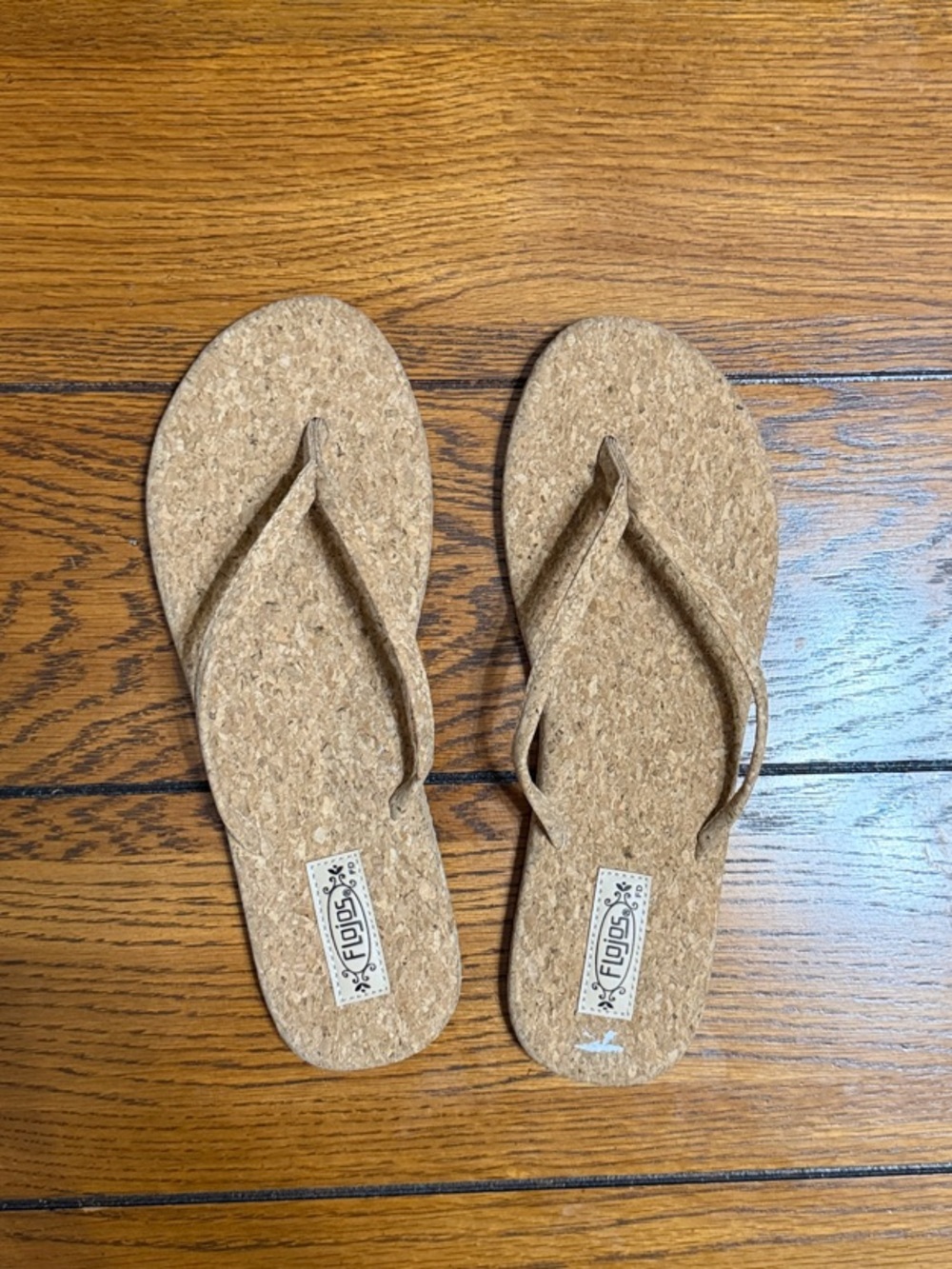 Flojos Cork-Look Tan Flip Flop Sandals